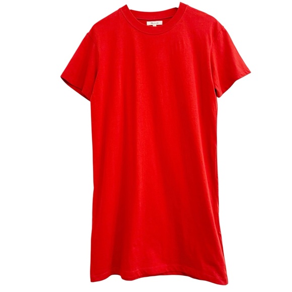 Madewell Tee Dress Orange Red NWT Small - Picture 2 of 10